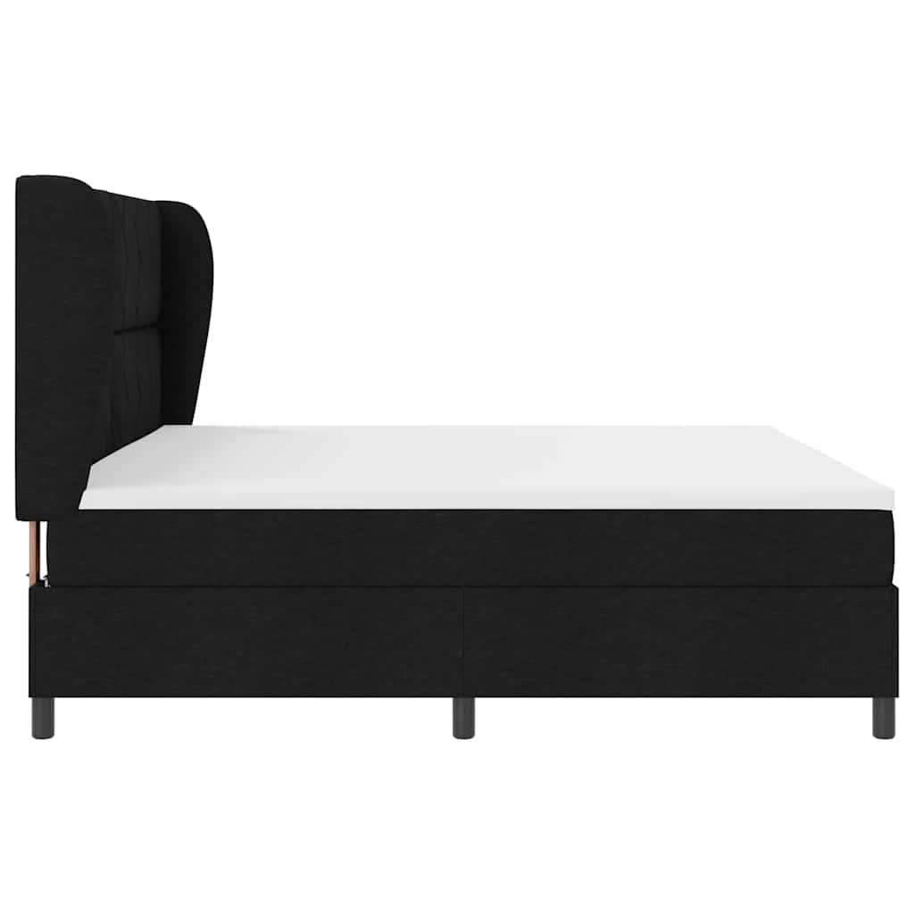 Boxspringbett mit Matratze Schwarz 200 x 200 cm Stoff