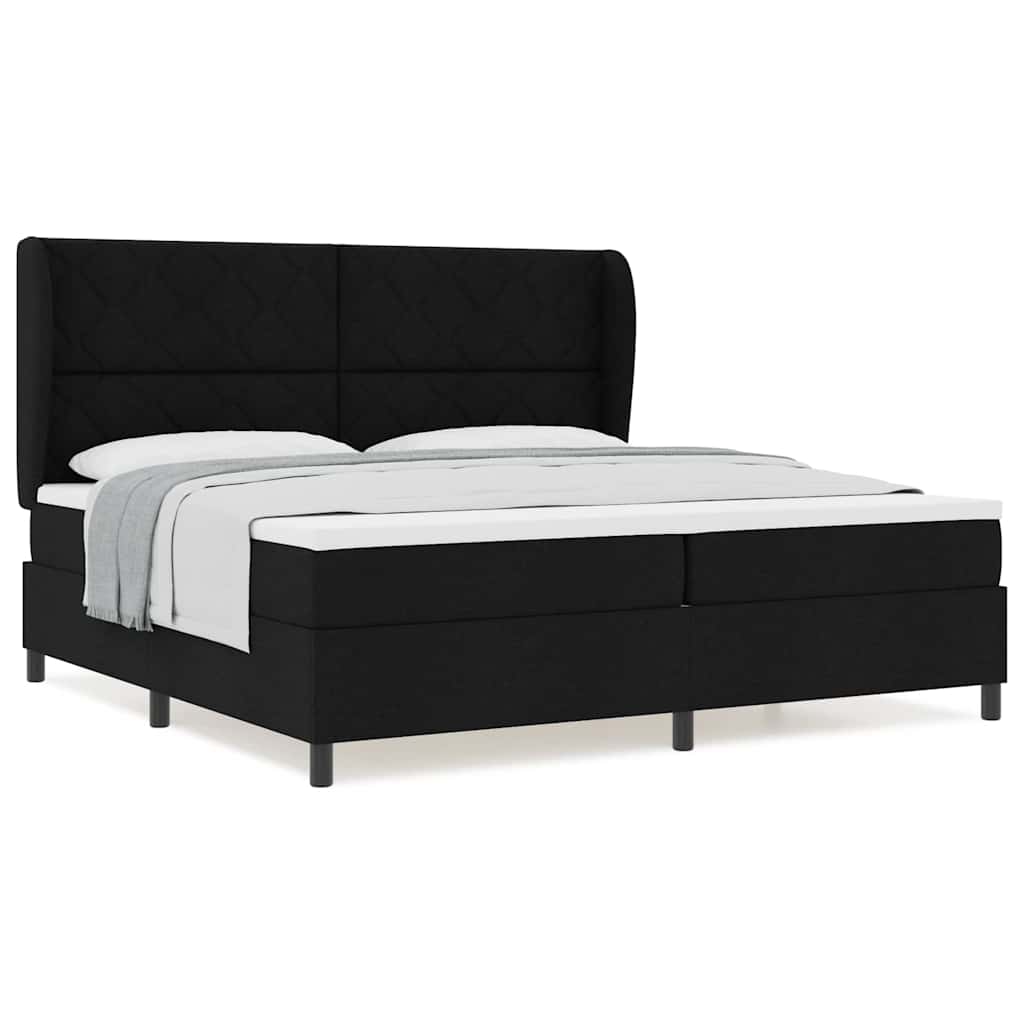 Boxspringbett mit Matratze Schwarz 200 x 200 cm Stoff