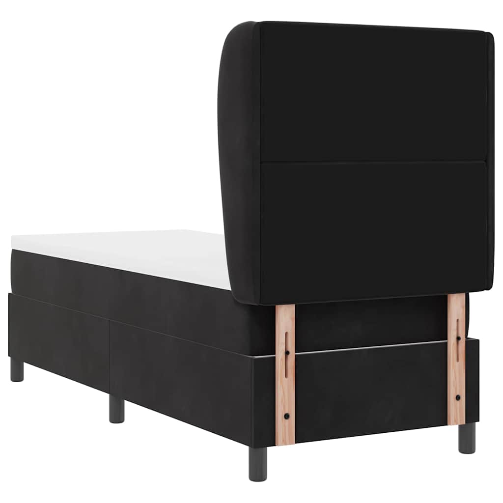Boxspringbett mit Matratze Schwarz 80 x 200 cm Samt