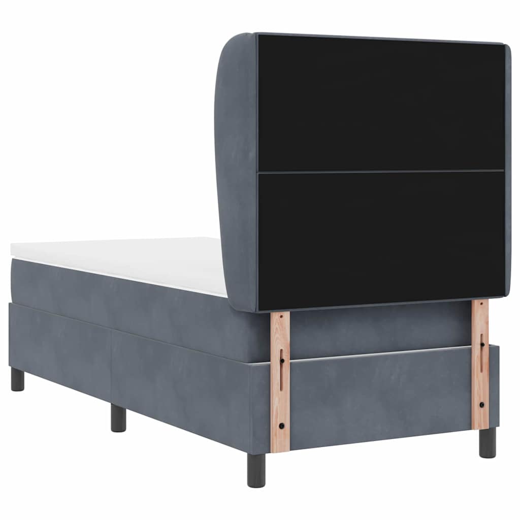 Boxspringbett mit Matratze Dunkelgrau 100 x 200 cm Samt