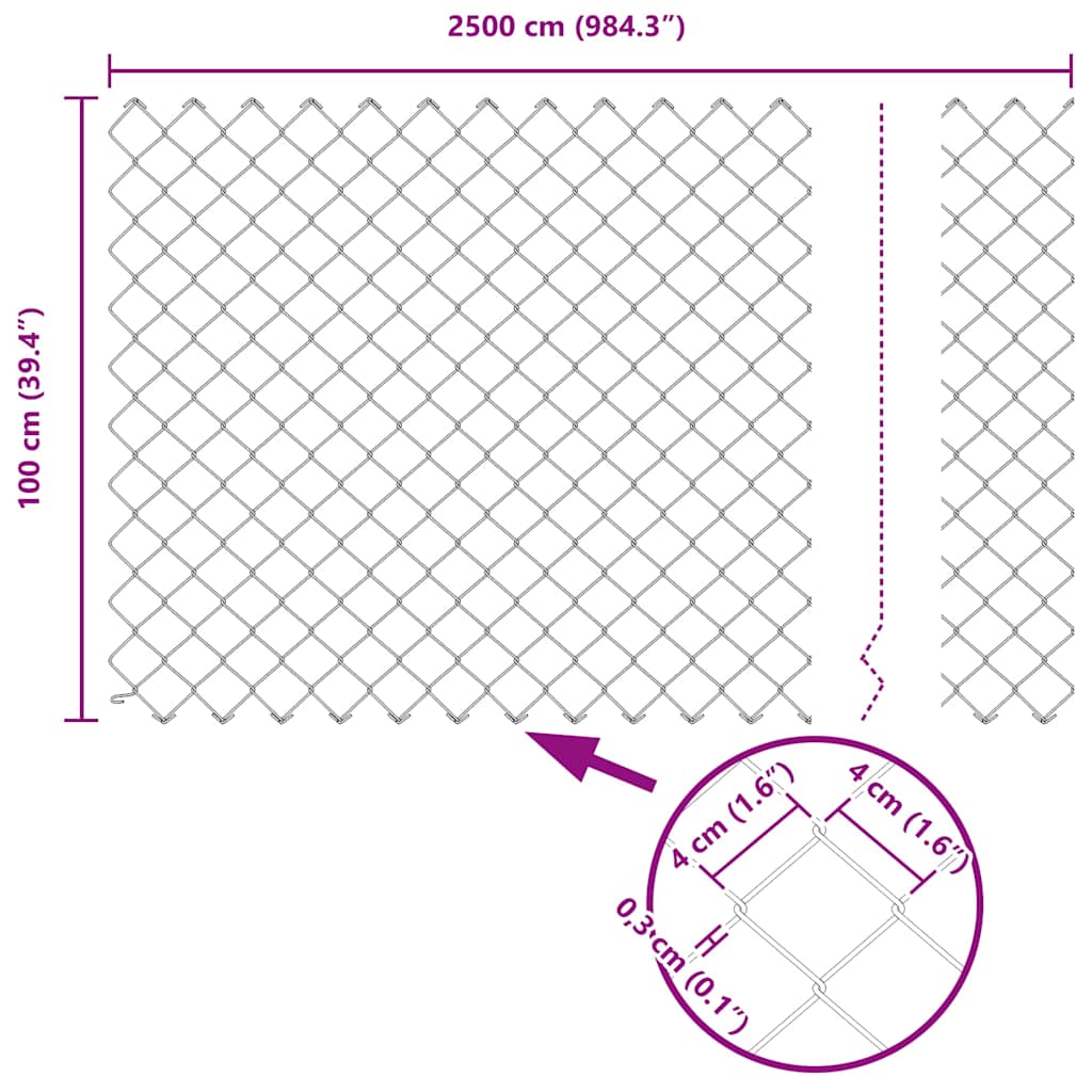 Schweißdrahtzaun mit Spikes 25 x 1 m (B x H)