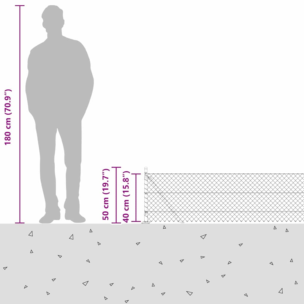 Geschweißter Drahtzaun mit Betonfundament 10 x 0,4 m (B x H)