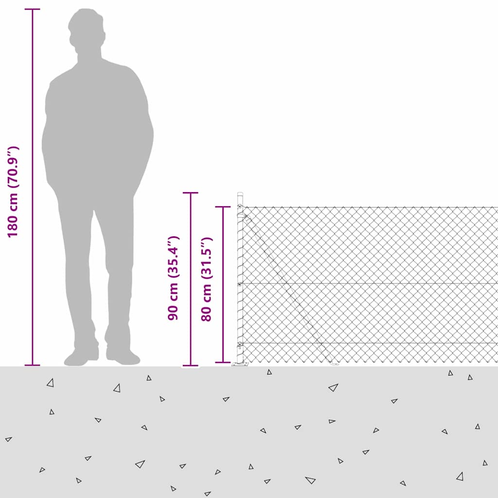 Geschweißter Drahtzaun mit Betonfundament 10 x 0,8 m (B x H)