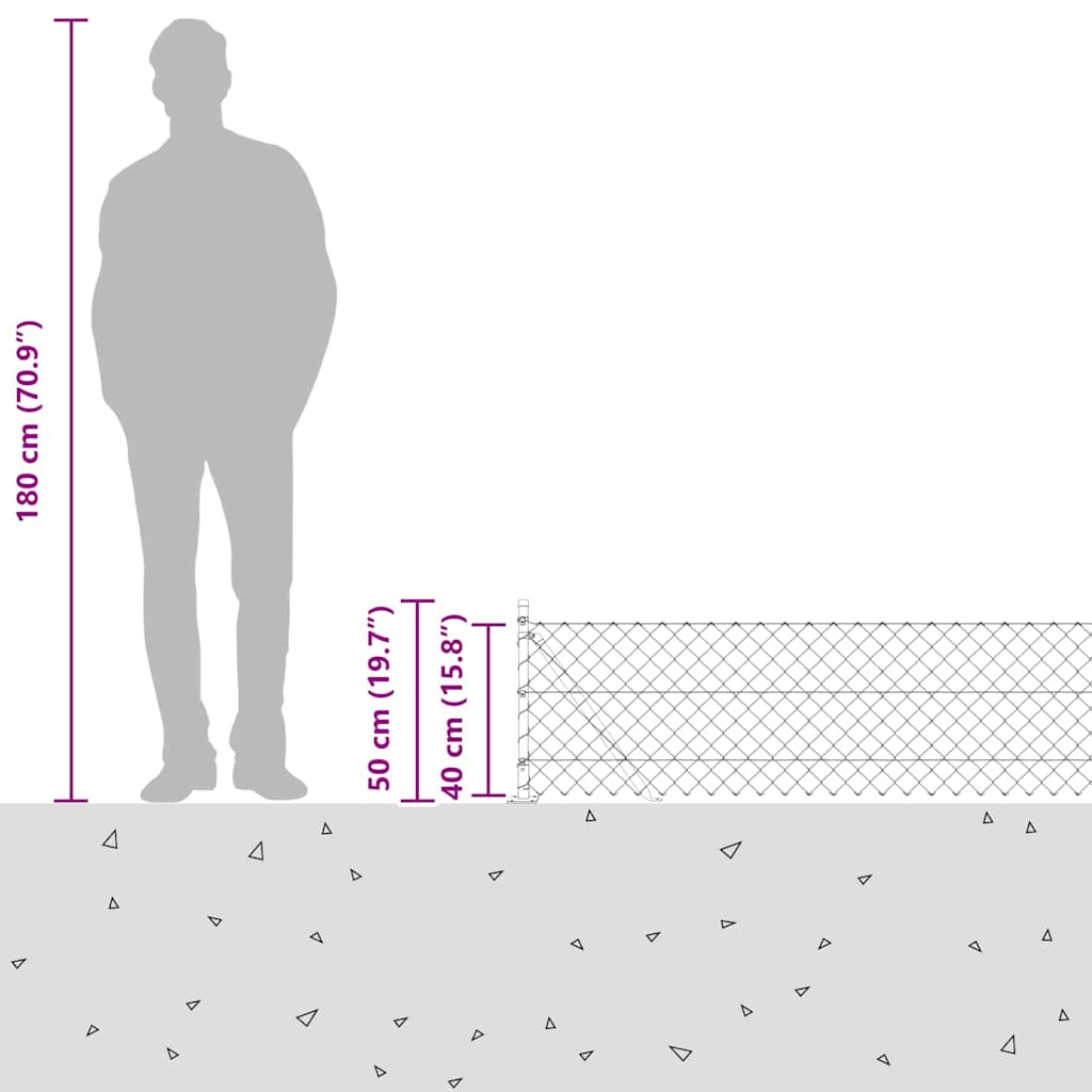 Geschweißter Drahtzaun mit Betonfundament 10 x 0,4 m (B x H)
