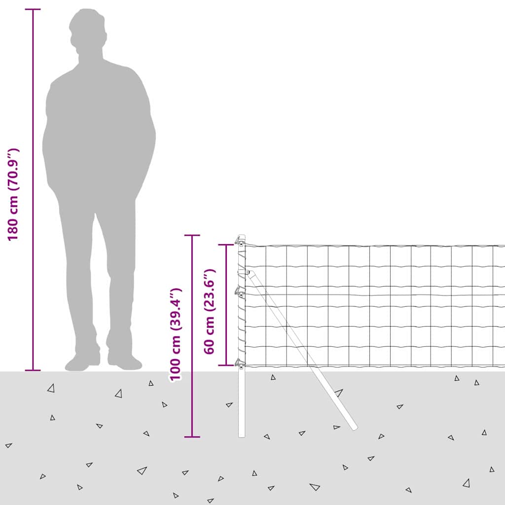 Ground Fix Geschweißter Drahtzaun 25 x 0,6 m (B x H)
