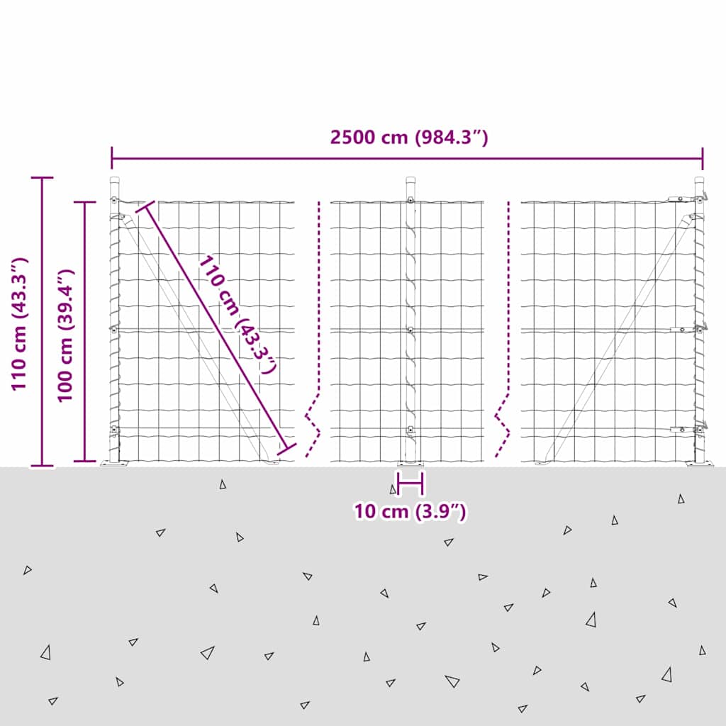 Euro-Zaun mit Betonsockel 25 x 1 m PVC-beschichteter Stahl Grün