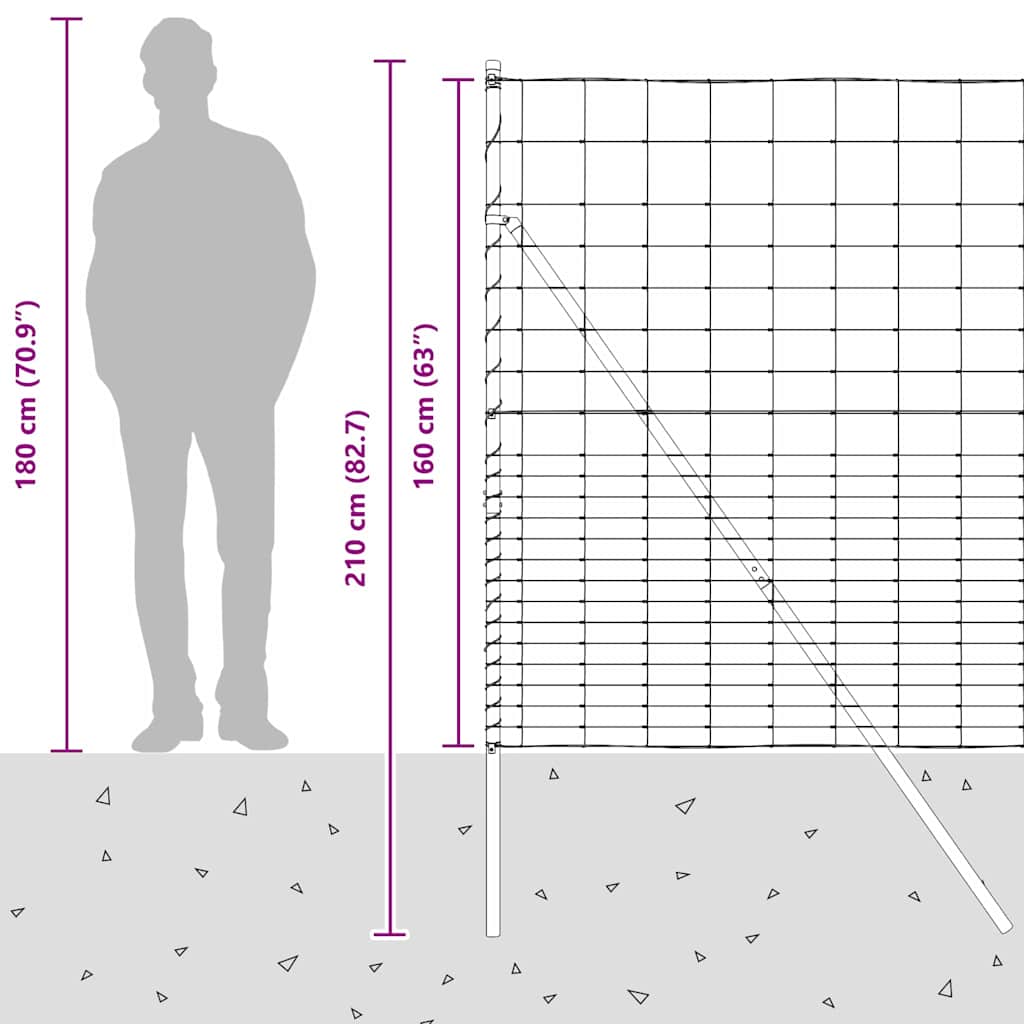 Ground Fix Geschweißter Drahtzaun 25 x 1,6 m Verzinkter Stahl