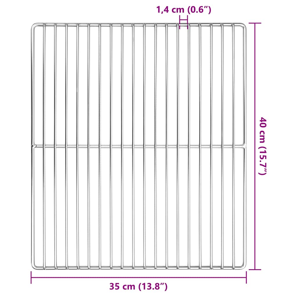 Grillrost 40 x 35 cm Edelstahl Silber