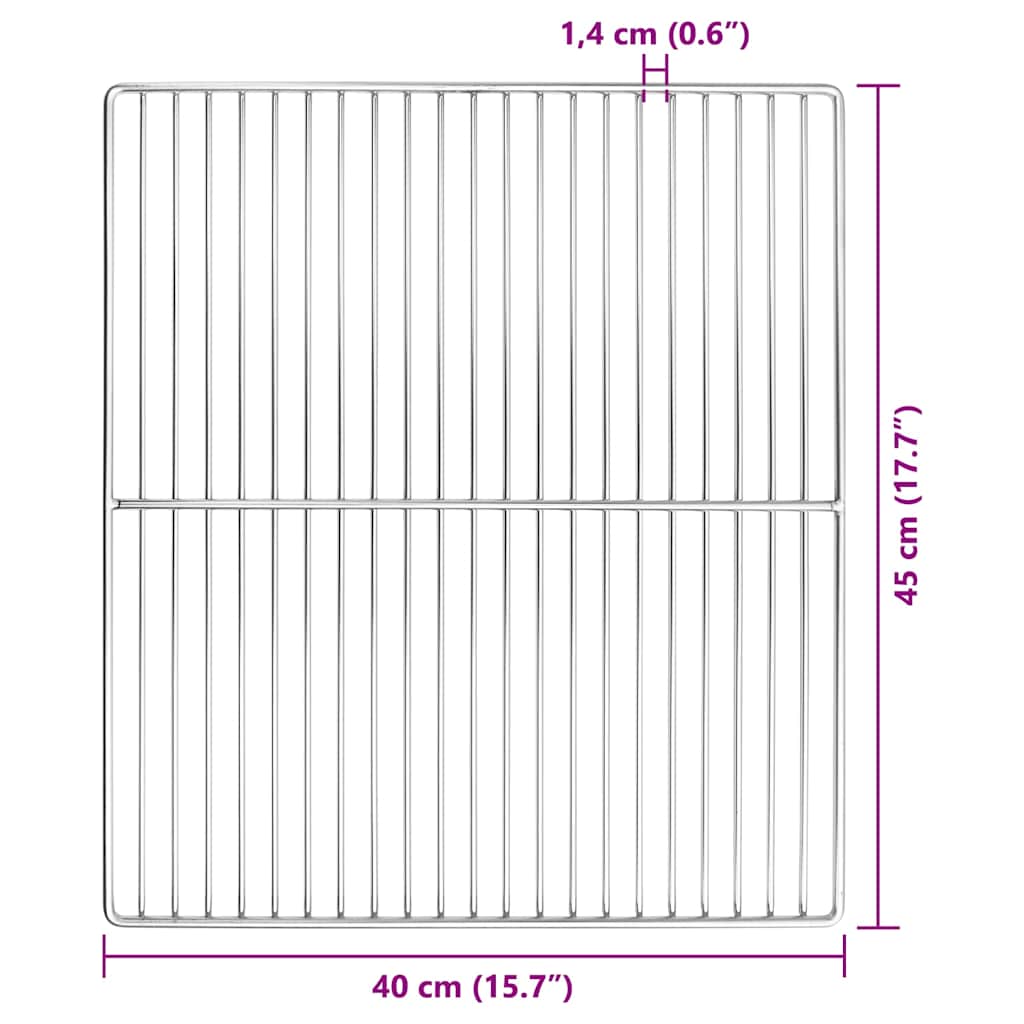 Grillrost 45 x 40 cm Edelstahl Silber