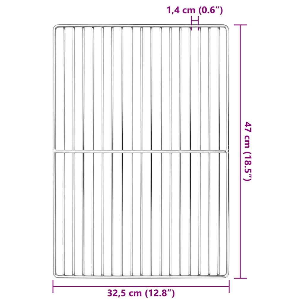 Grillrost 47 x 32,5 cm Edelstahl Silber