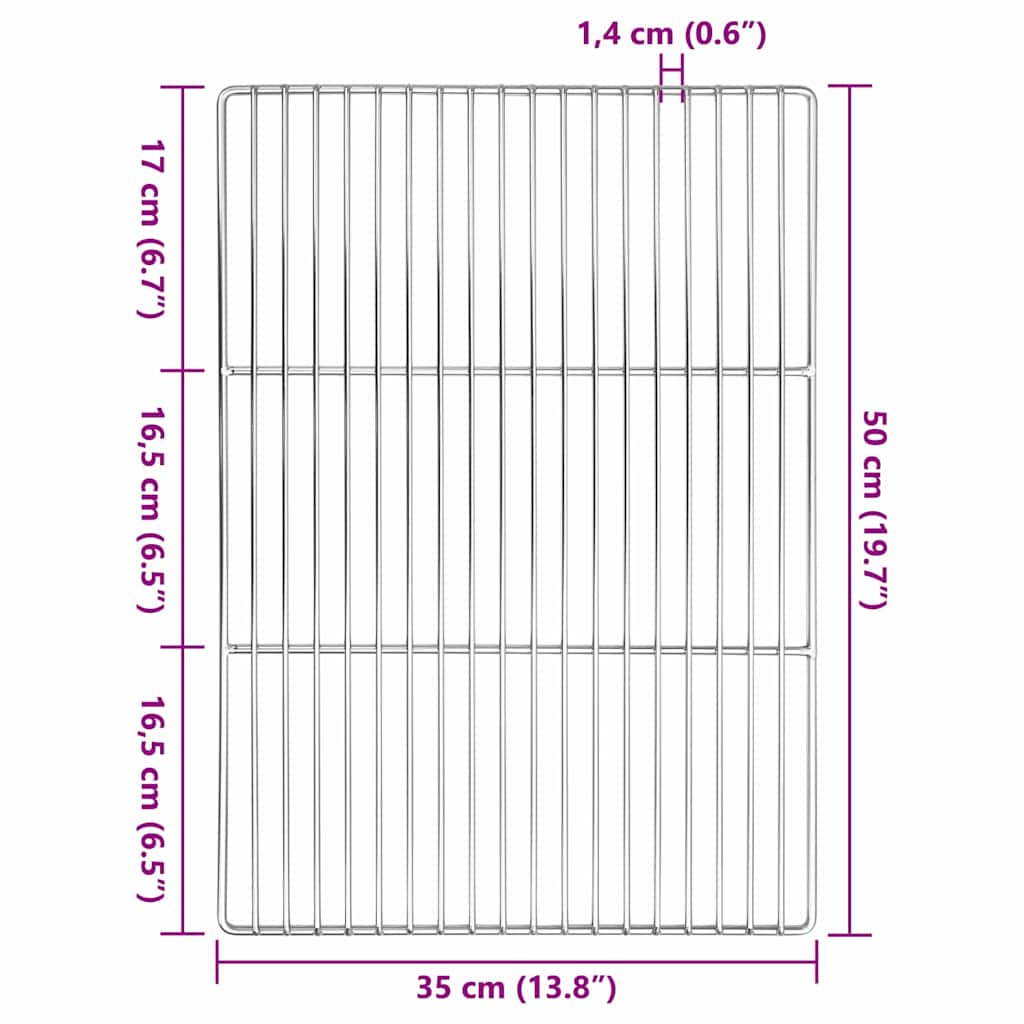 Grillrost 50 x 35 cm Edelstahl Silber