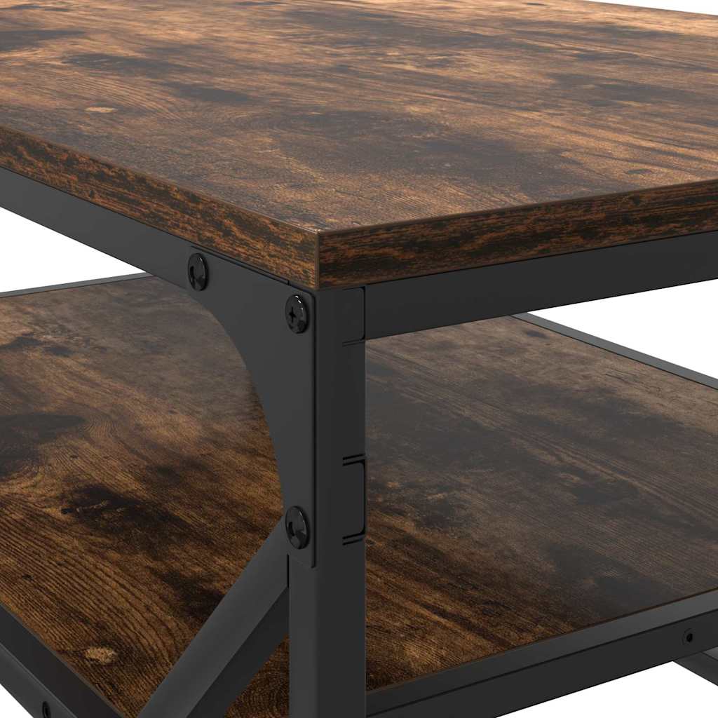 Couchtisch Räuchereiche 90 x 50 x 40 cm Ingenieurholz und Stahl