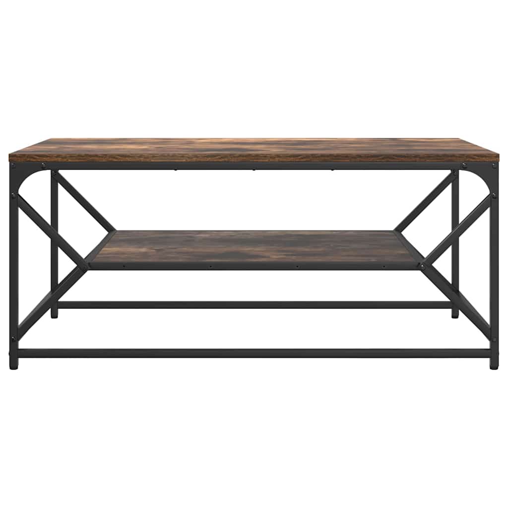 Couchtisch Räuchereiche 90 x 50 x 40 cm Ingenieurholz und Stahl