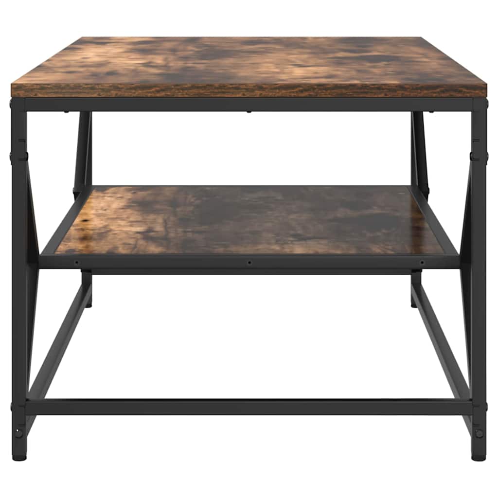 Couchtisch Räuchereiche 90 x 50 x 40 cm Ingenieurholz und Stahl