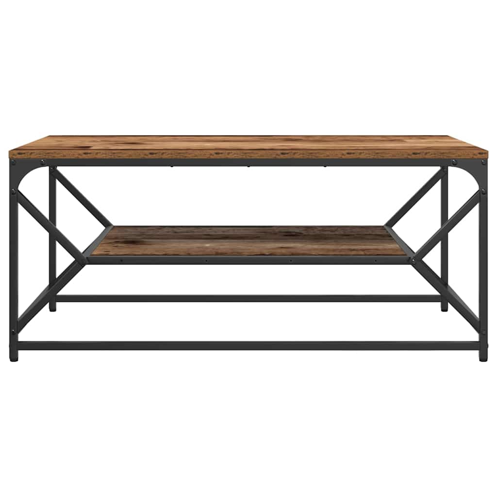 Couchtisch Altholz 90 x 50 x 40 cm Ingenieurholz und Stahl