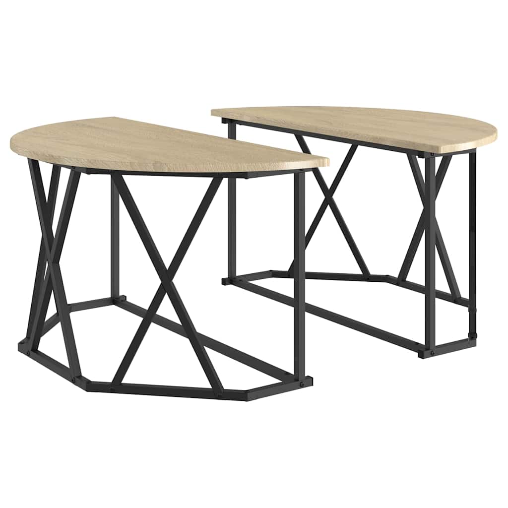 Couchtisch Sonoma-Eiche 80 x 80 x 42 cm Ingenieurholz und Stahl