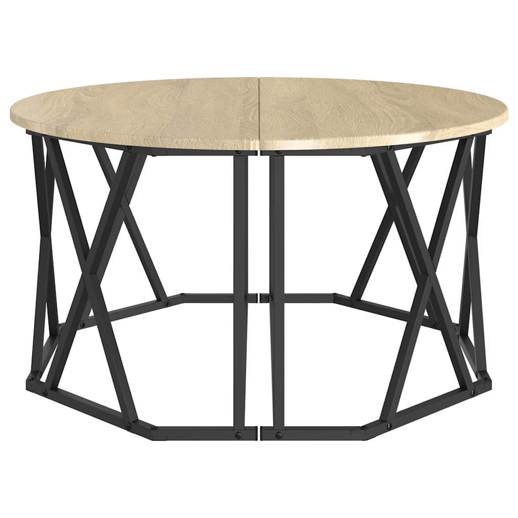 Couchtisch Sonoma-Eiche 80 x 80 x 42 cm Ingenieurholz und Stahl
