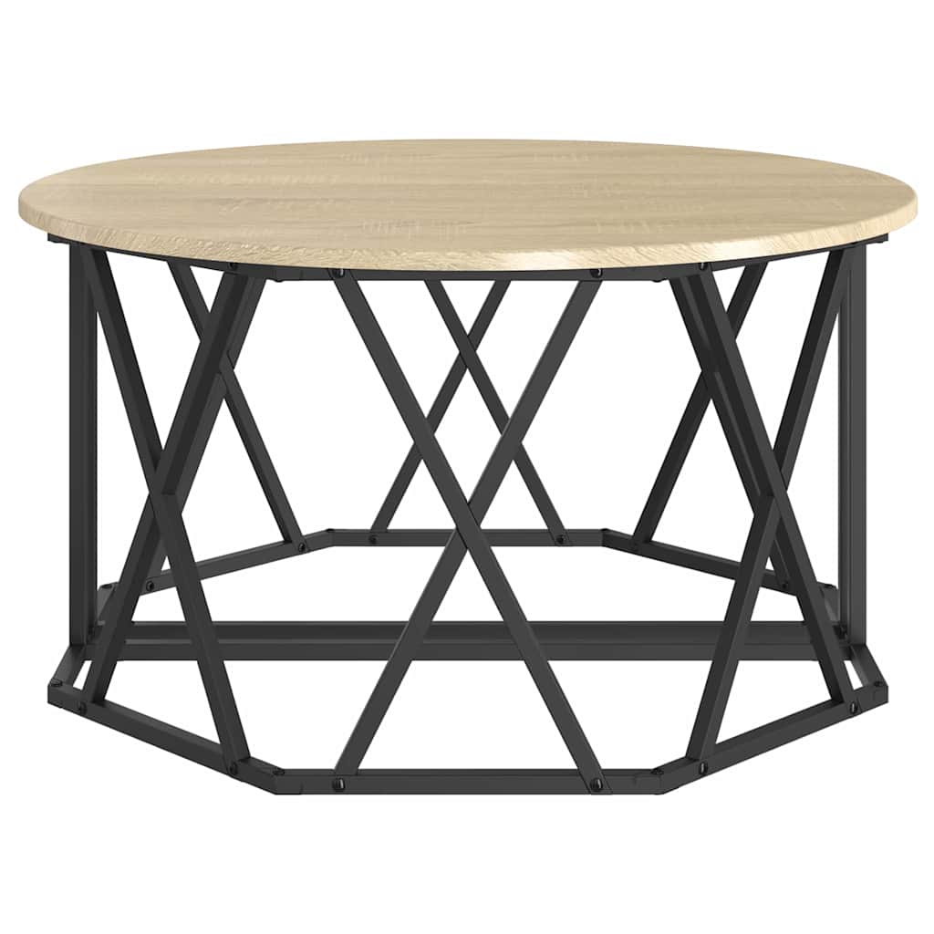 Couchtisch Sonoma-Eiche 80 x 80 x 42 cm Ingenieurholz und Stahl