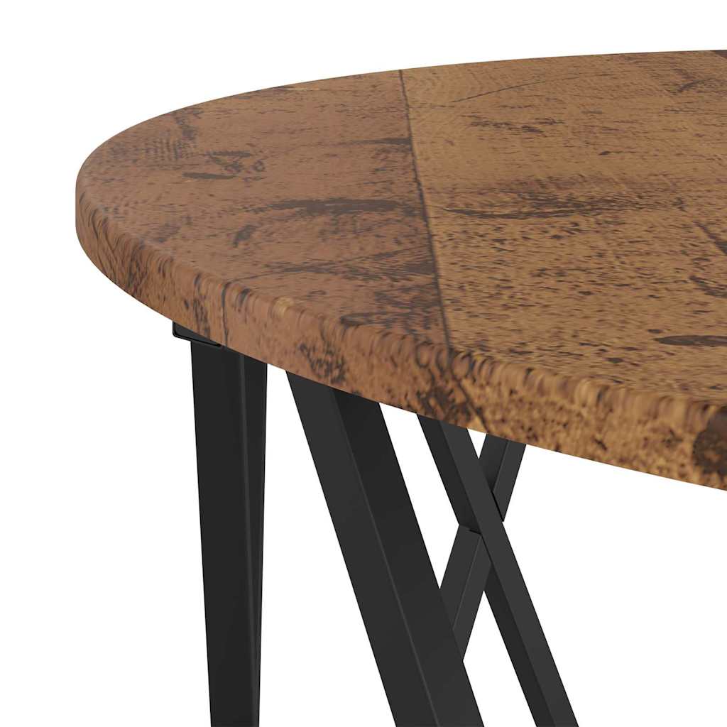 Couchtisch Altholz 80 x 80 x 42 cm Ingenieurholz und Stahl
