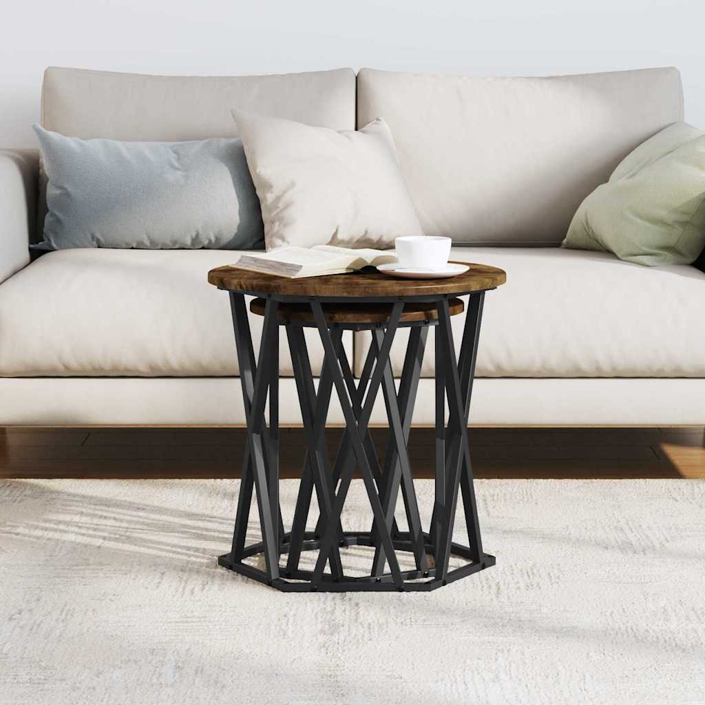 Couchtisch 2 pcs Räuchereiche 50 x 50 x 50 cm