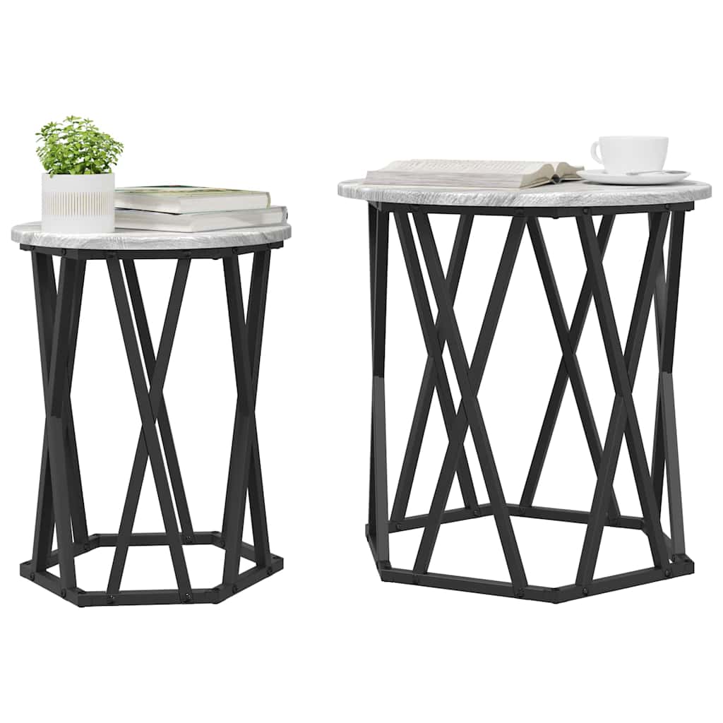 Couchtisch 2 pcs Grau Sonoma 50 x 50 x 50 cm