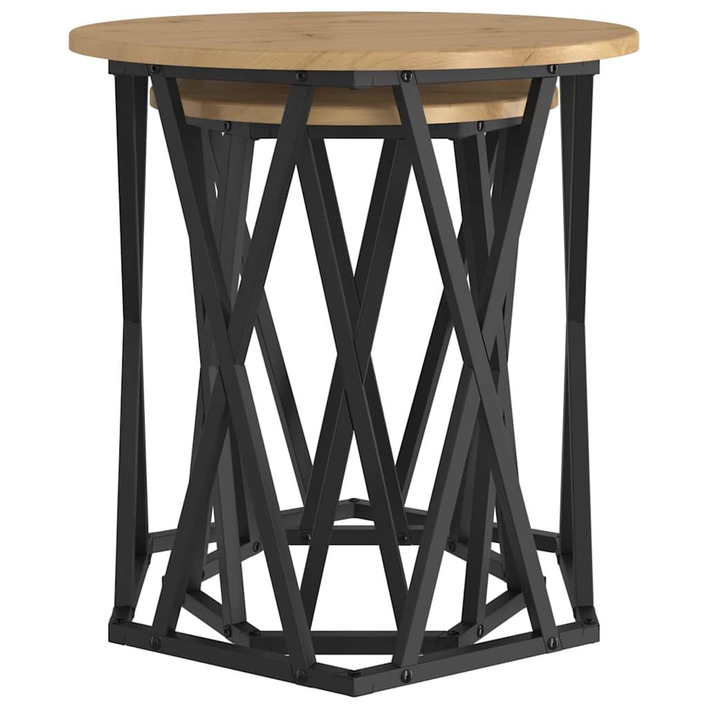 Couchtisch 2 pcs Eiche handwerklich 50 x 50 x 50 cm