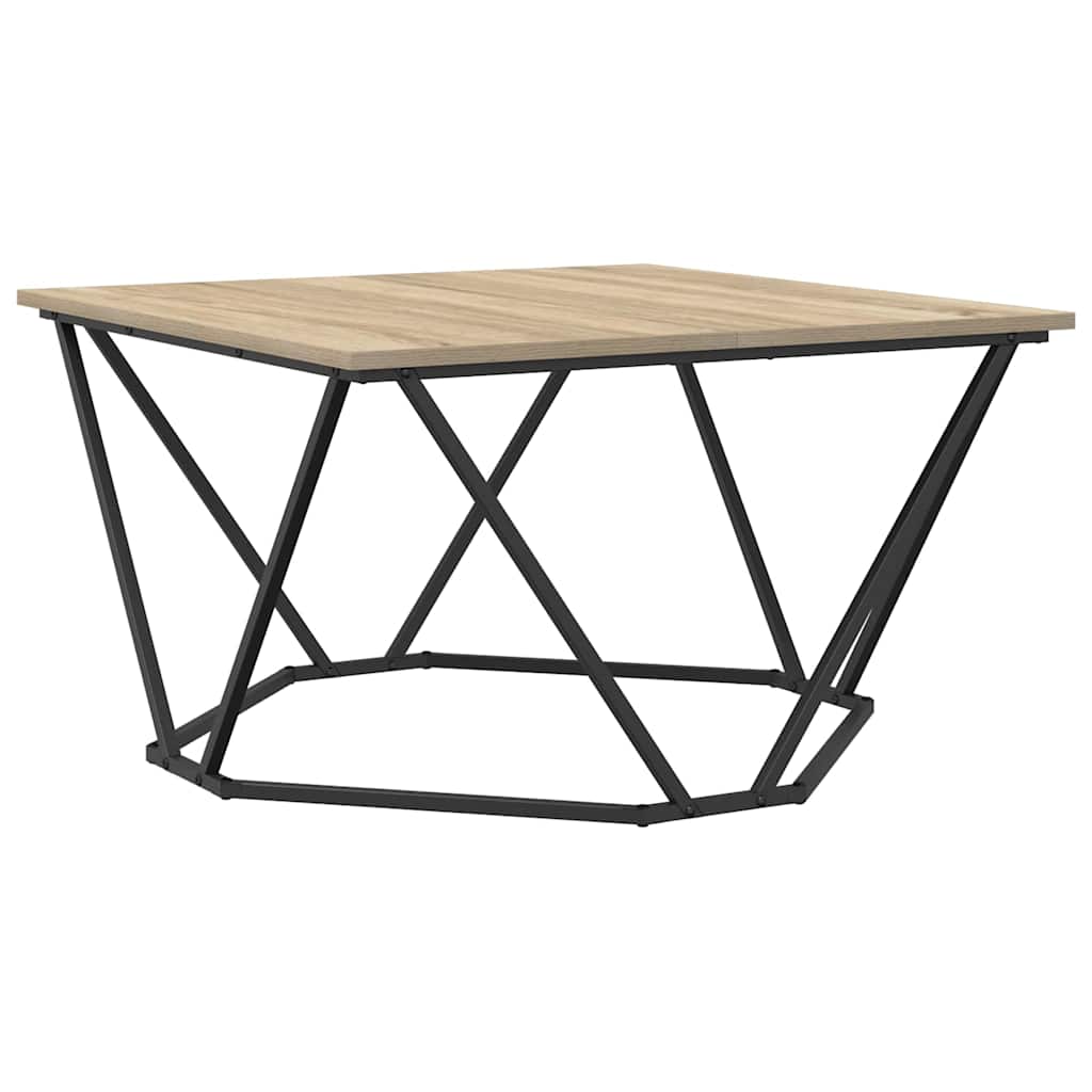 Couchtisch Sonoma-Eiche 80 x 80 x 45 cm Ingenieurholz und Stahl