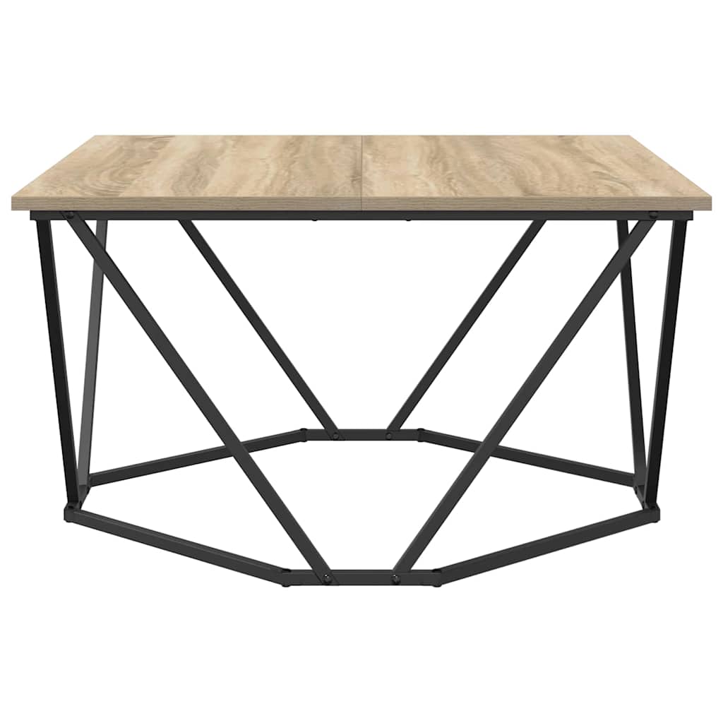 Couchtisch Sonoma-Eiche 80 x 80 x 45 cm Ingenieurholz und Stahl