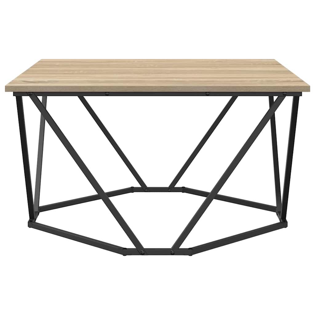 Couchtisch Sonoma-Eiche 80 x 80 x 45 cm Ingenieurholz und Stahl