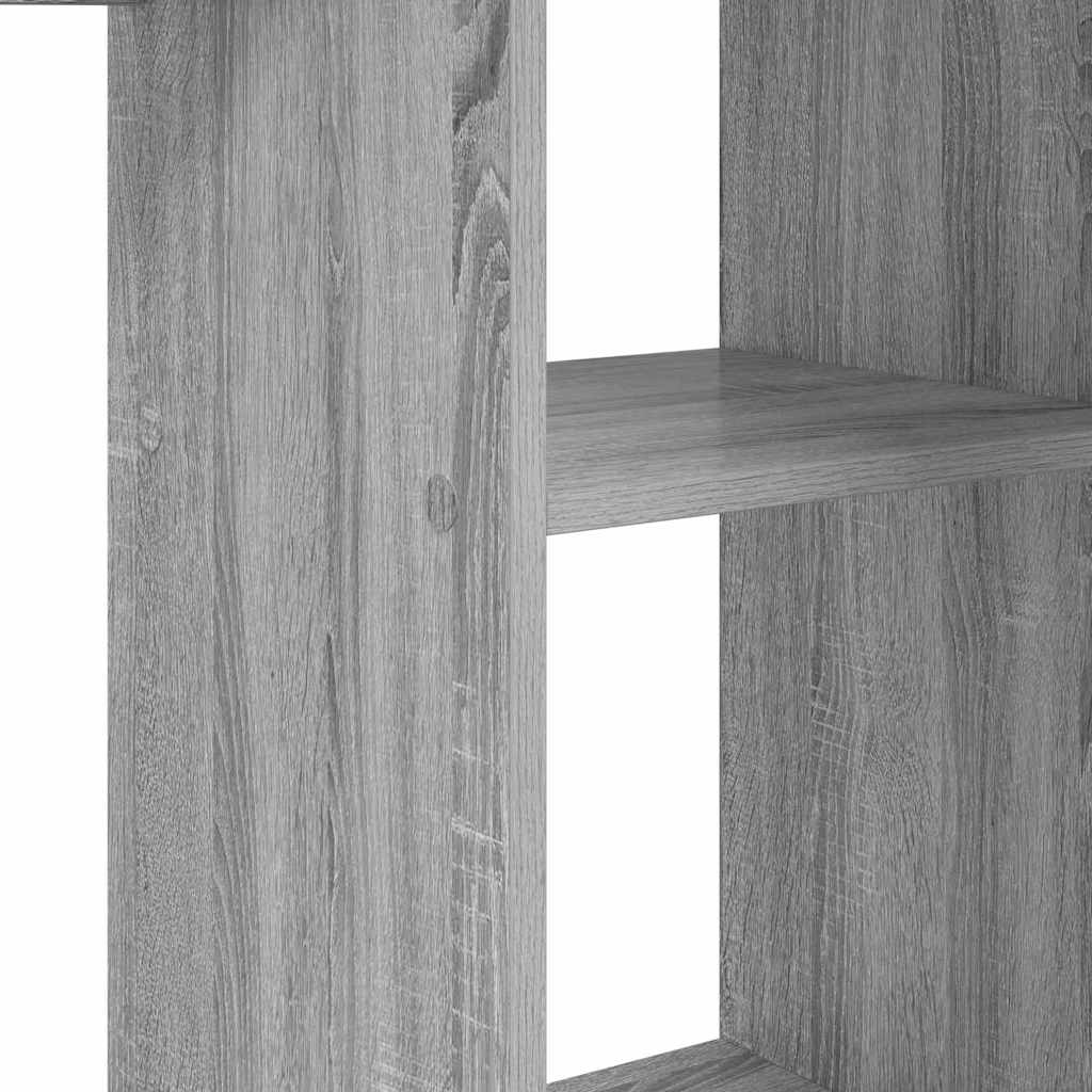 Bureau d'ordinateur gris en MDF Sonoma gris avec rangement moyen