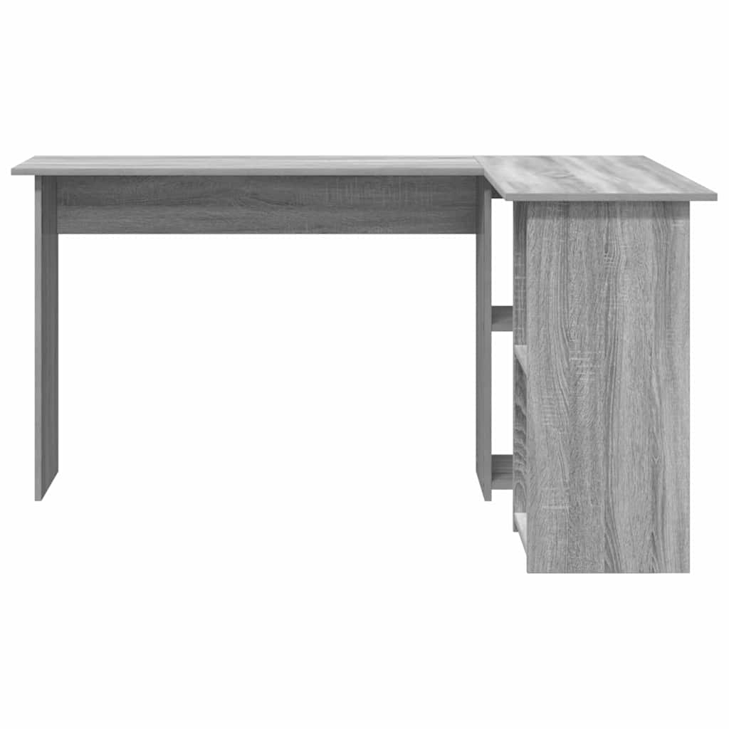 Bureau d'ordinateur gris en MDF Sonoma gris avec rangement moyen