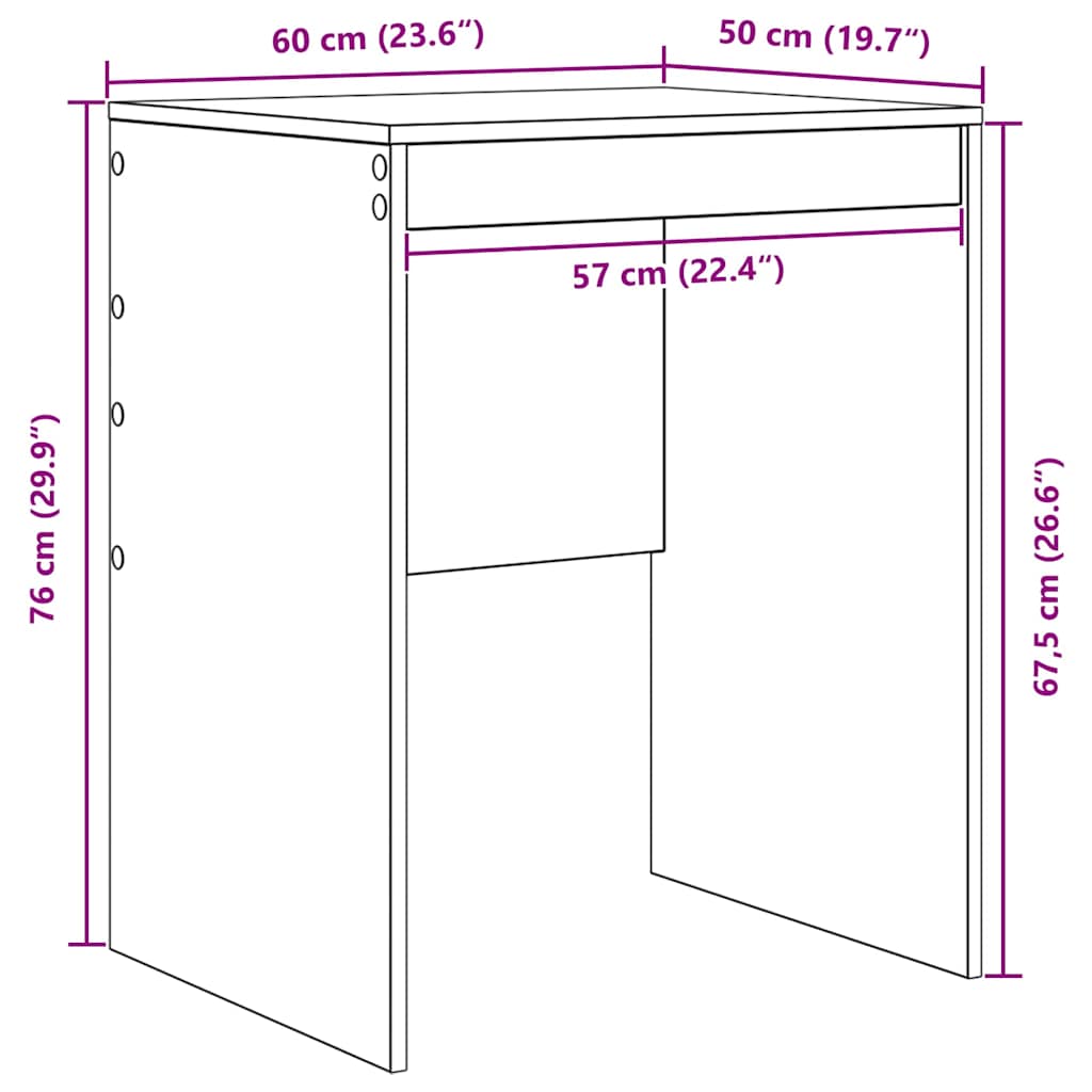 Schreibtisch Altholz 60 x 50 x 76 cm Holzwerkstoff
