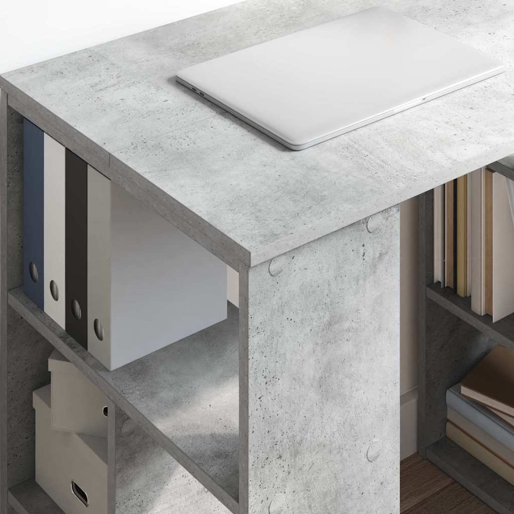 Schreibtisch mit Regal Grau 90 x 50 x 75 cm Holzwerkstoff