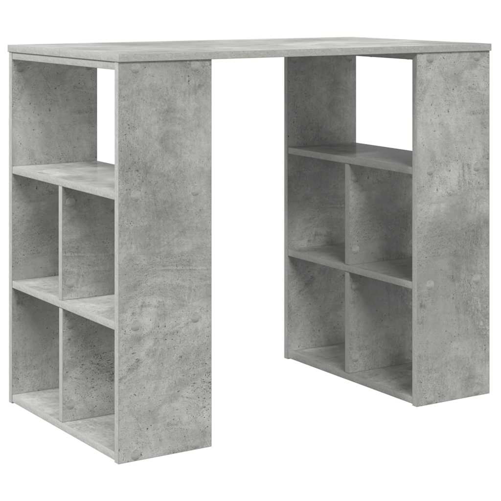 Schreibtisch mit Regal Grau 90 x 50 x 75 cm Holzwerkstoff