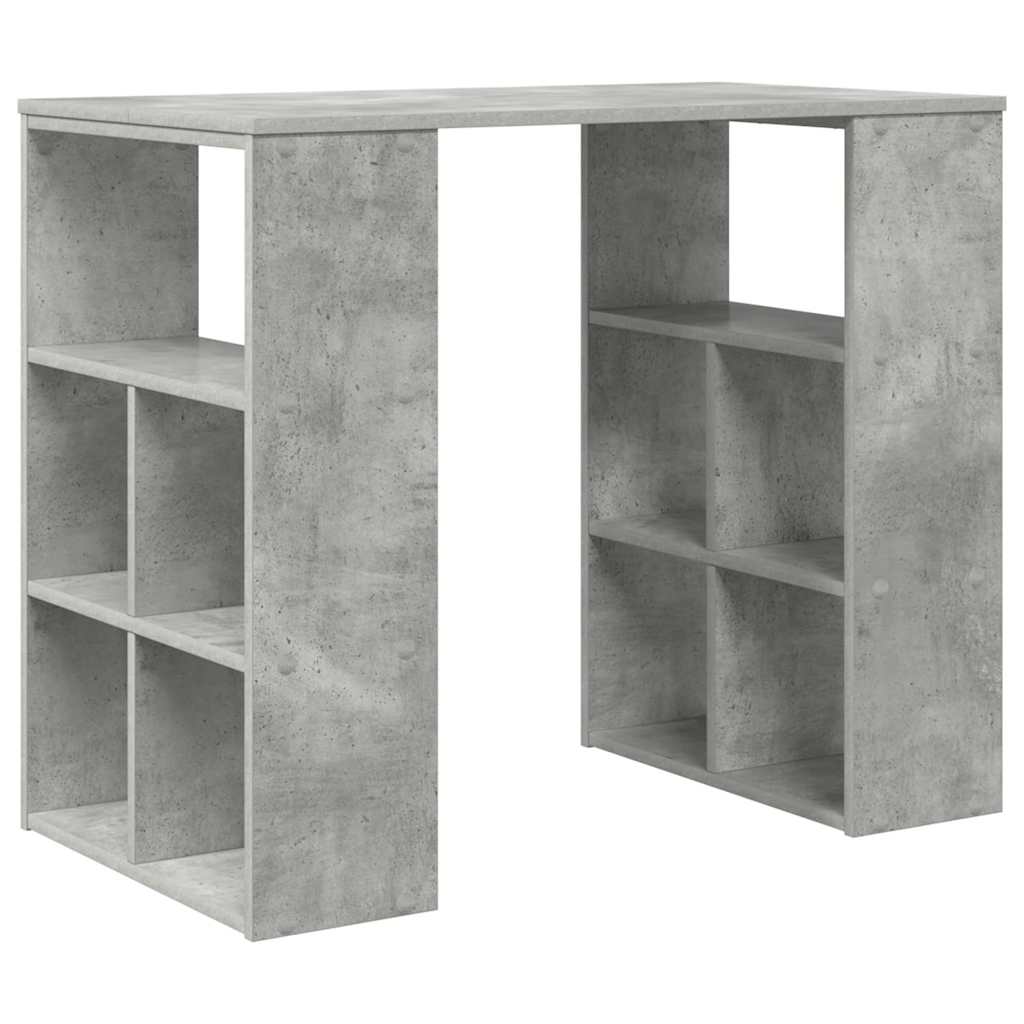 Schreibtisch mit Regal Grau 90 x 50 x 75 cm Holzwerkstoff