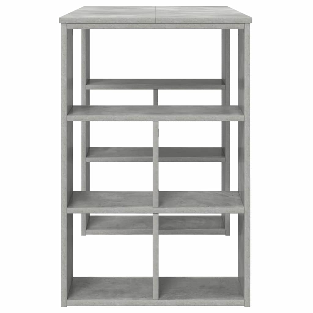 Schreibtisch mit Regal Grau 90 x 50 x 75 cm Holzwerkstoff