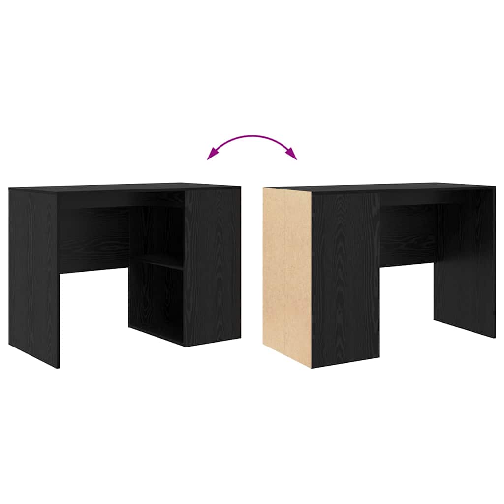 Schreibtisch mit Regal Schwarz Eichen-Optik 102 x 50 x 75 cm