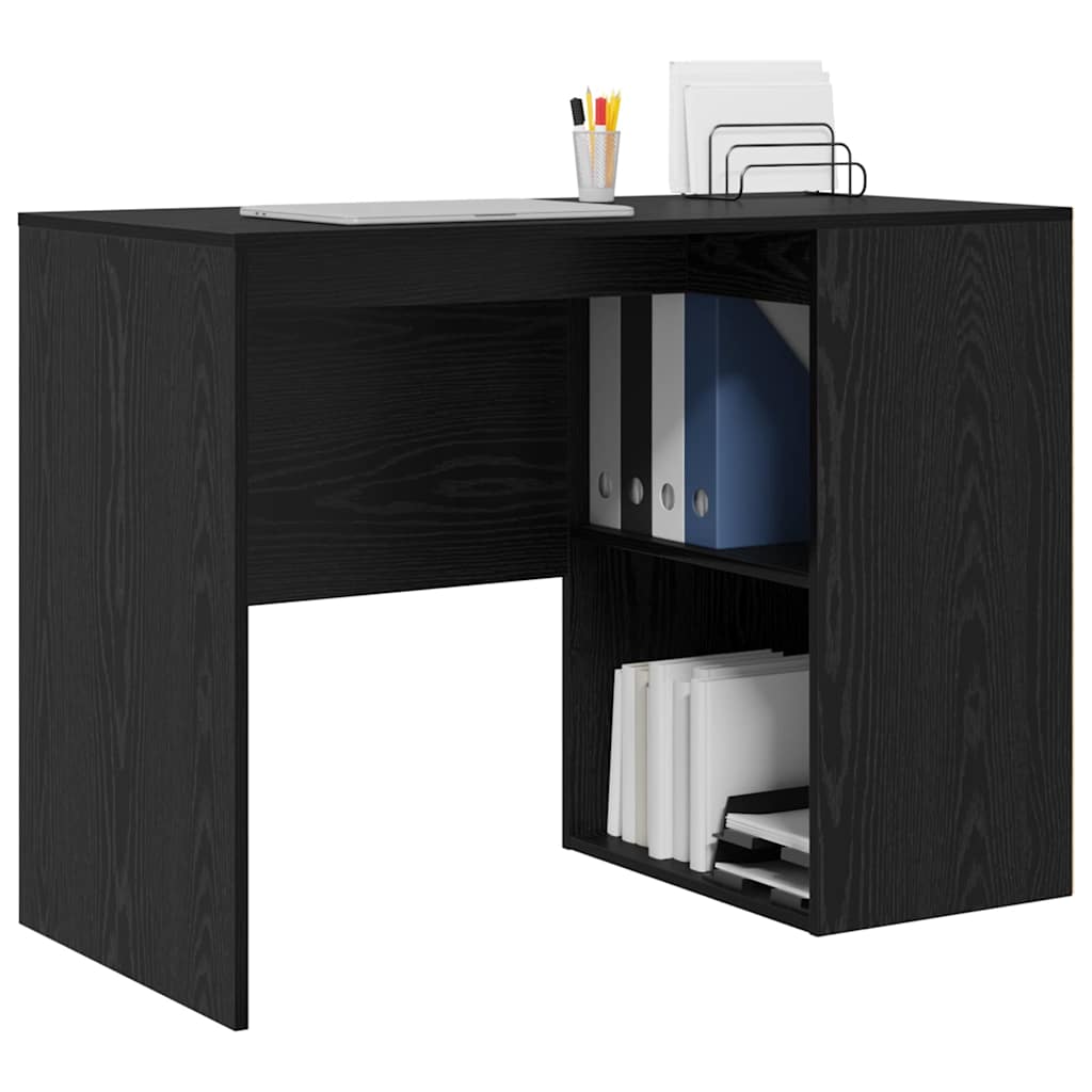 Schreibtisch mit Regal Schwarz Eichen-Optik 102 x 50 x 75 cm