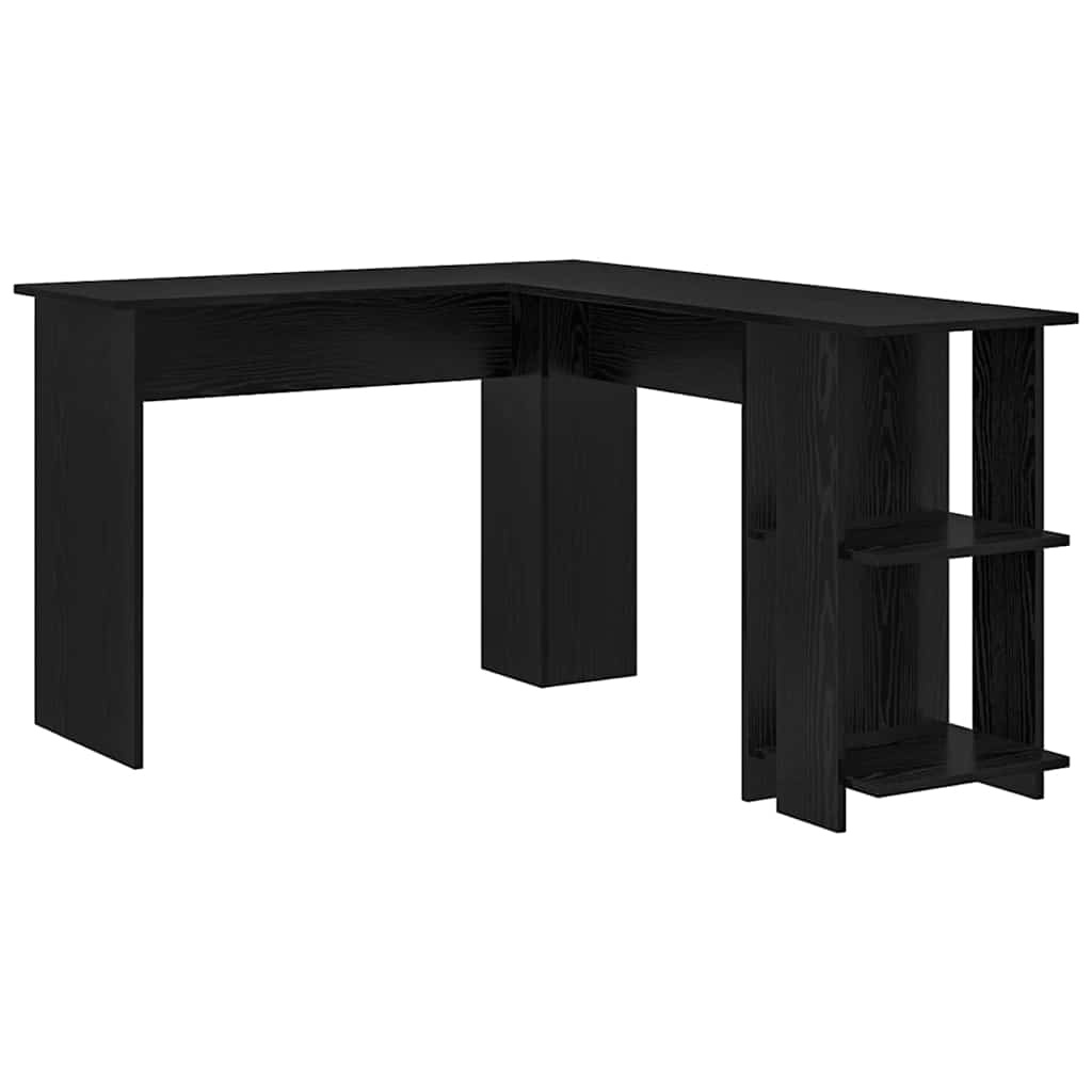 Eckschreibtisch mit Stauraum Schwarze Eiche 140 x 113,5 x 75 cm