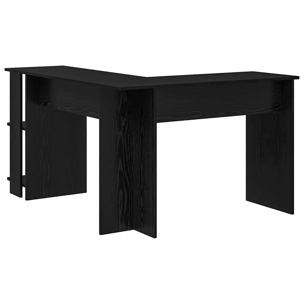 Eckschreibtisch mit Stauraum Schwarze Eiche 140 x 113,5 x 75 cm