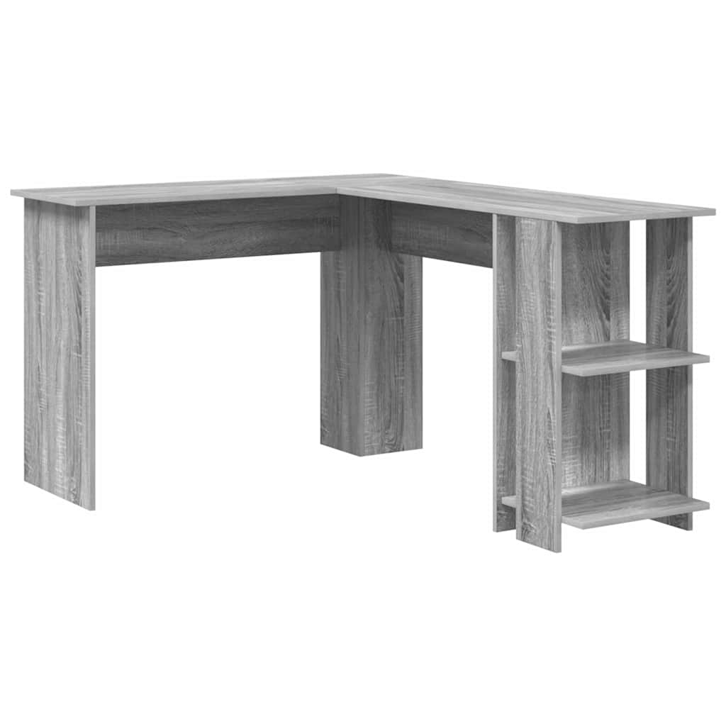 Eckschreibtisch mit Stauraum Graues Sonoma 140 x 113,5 x 75 cm