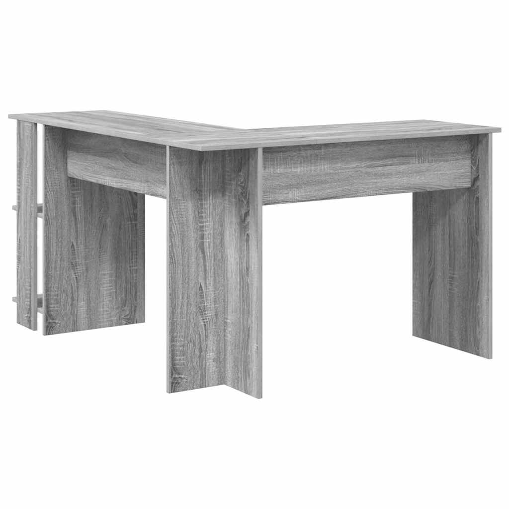 Eckschreibtisch mit Stauraum Graues Sonoma 140 x 113,5 x 75 cm