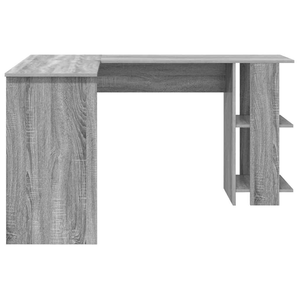 Eckschreibtisch mit Stauraum Graues Sonoma 140 x 113,5 x 75 cm