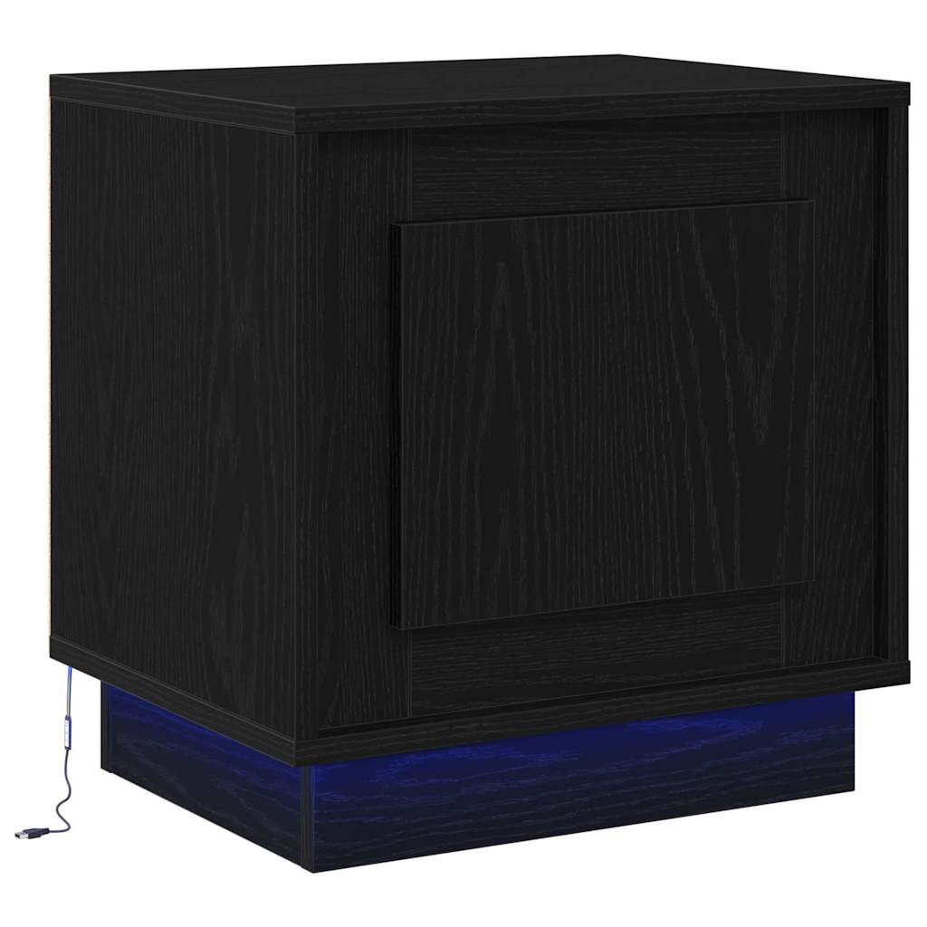 Nachttisch mit Schwarz 44 x 34.5 x 45 cm Holzwerkstoff