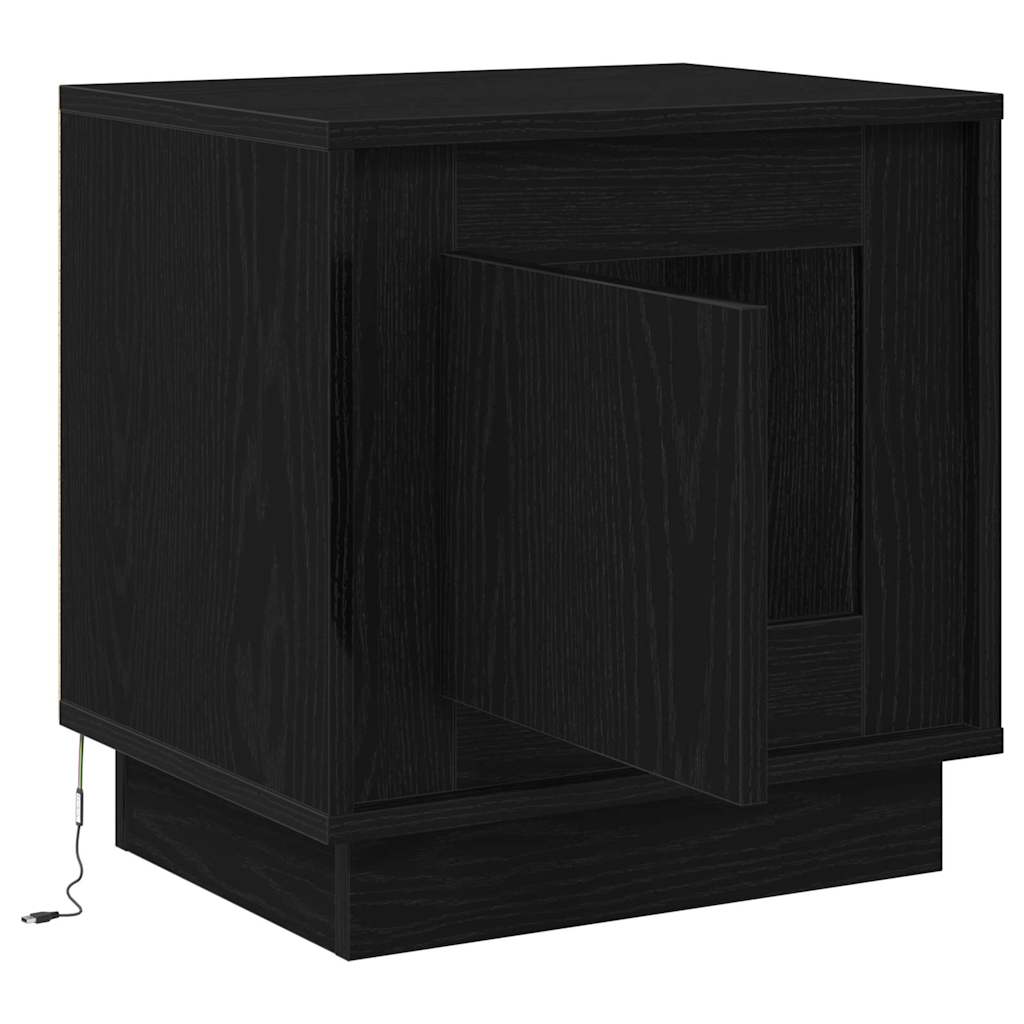 Nachttisch mit Schwarz 44 x 34.5 x 45 cm Holzwerkstoff