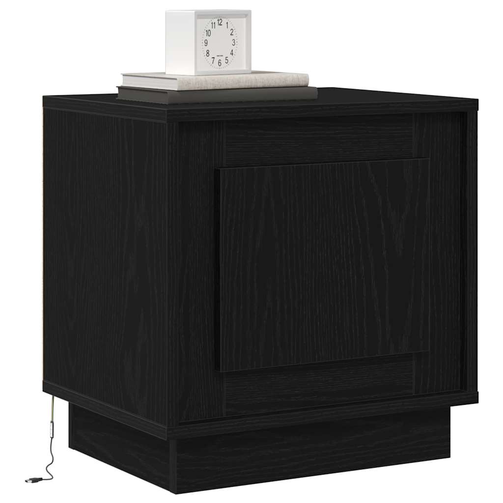 Nachttisch mit Schwarz 44 x 34.5 x 45 cm Holzwerkstoff