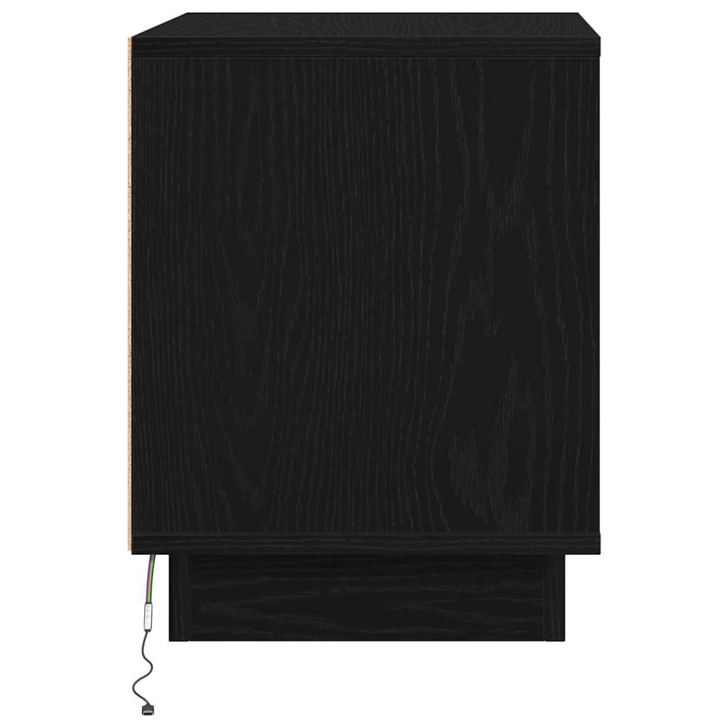 Nachttisch mit Schwarz 44 x 34.5 x 45 cm Holzwerkstoff