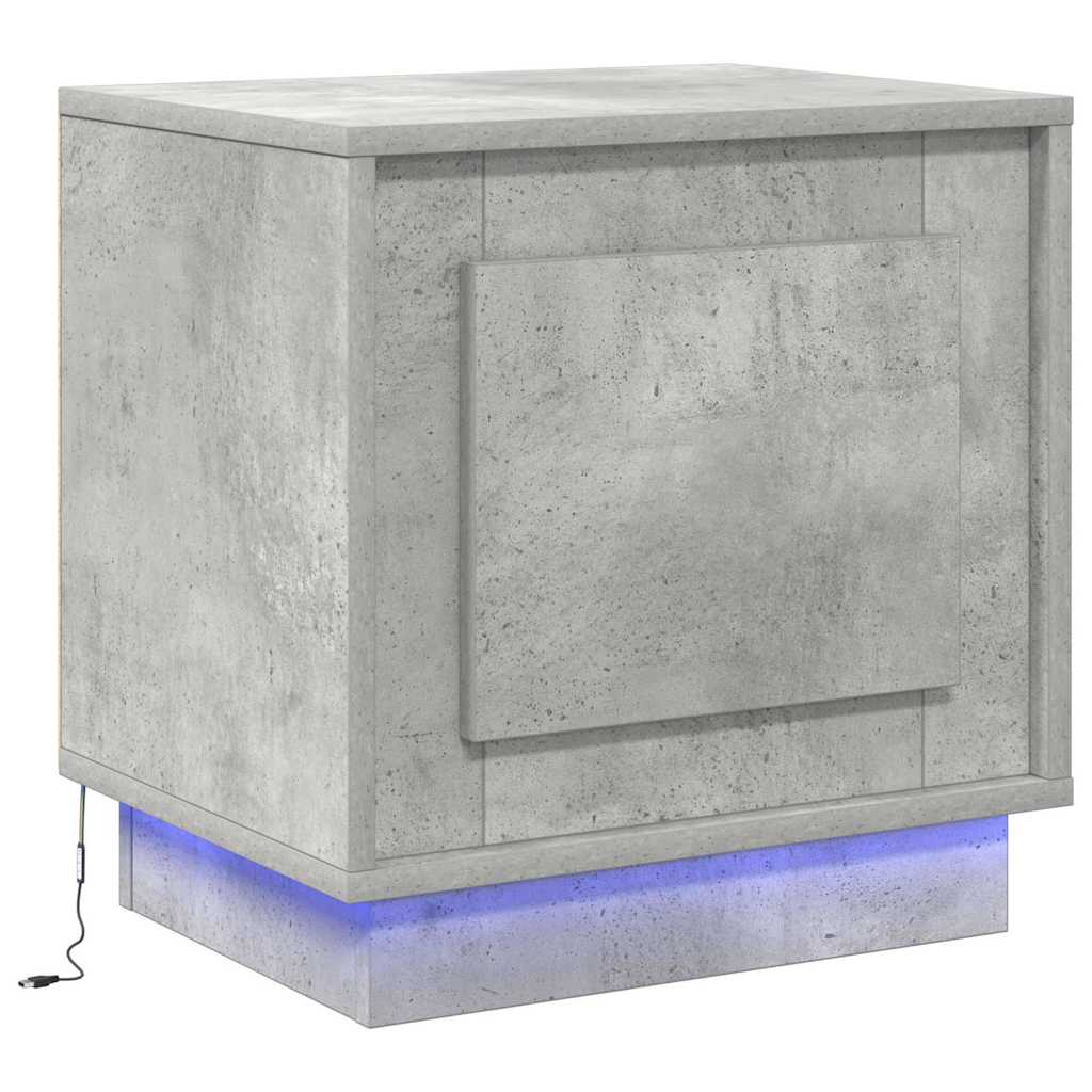 Nachttisch mit 2 pcs Betongrau 44 x 34.5 x 45 cm Holzwerkstoff