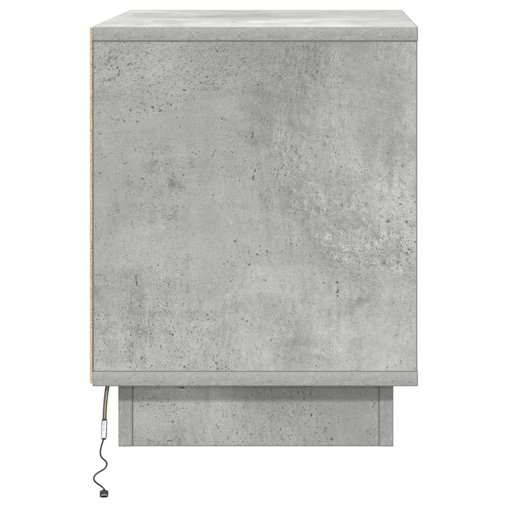 Nachttisch mit 2 pcs Betongrau 44 x 34.5 x 45 cm Holzwerkstoff