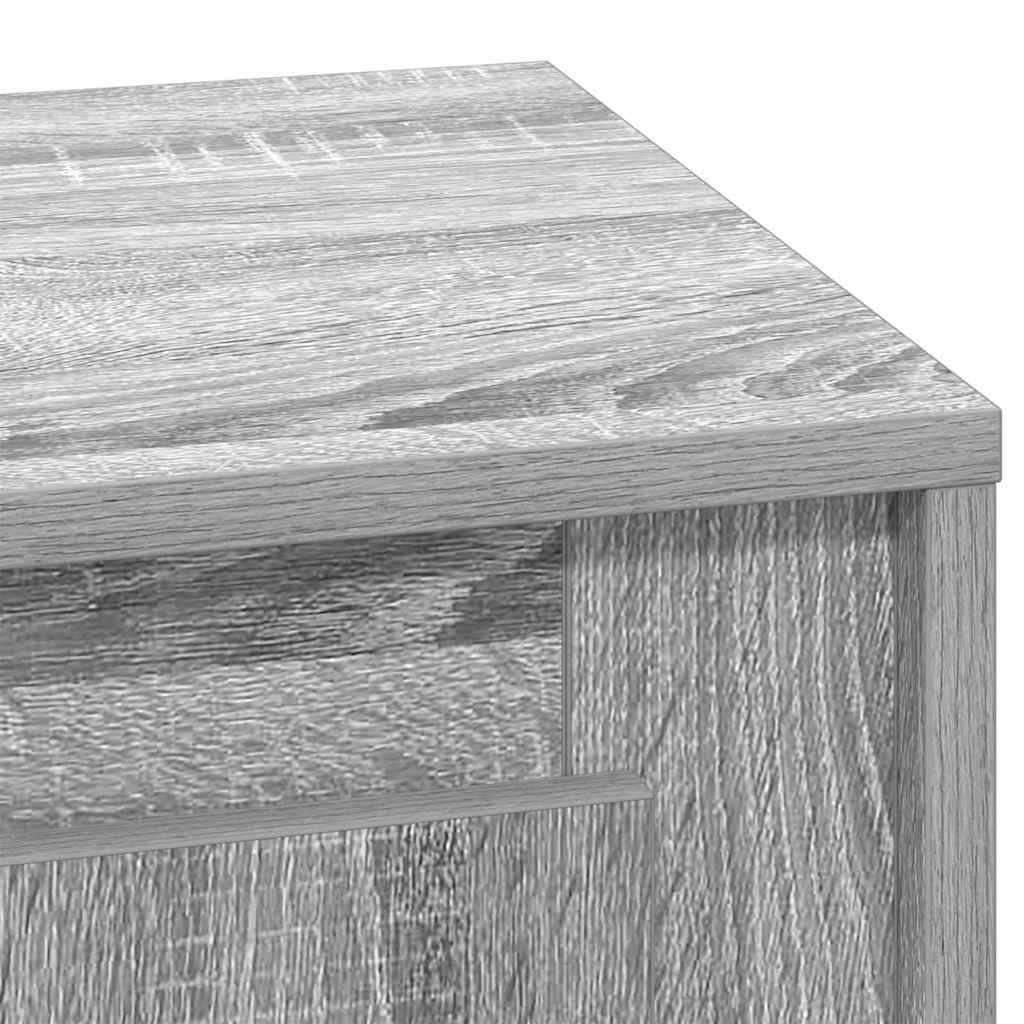 Nachttisch mit Grau 44 x 34.5 x 45 cm Holzwerkstoff